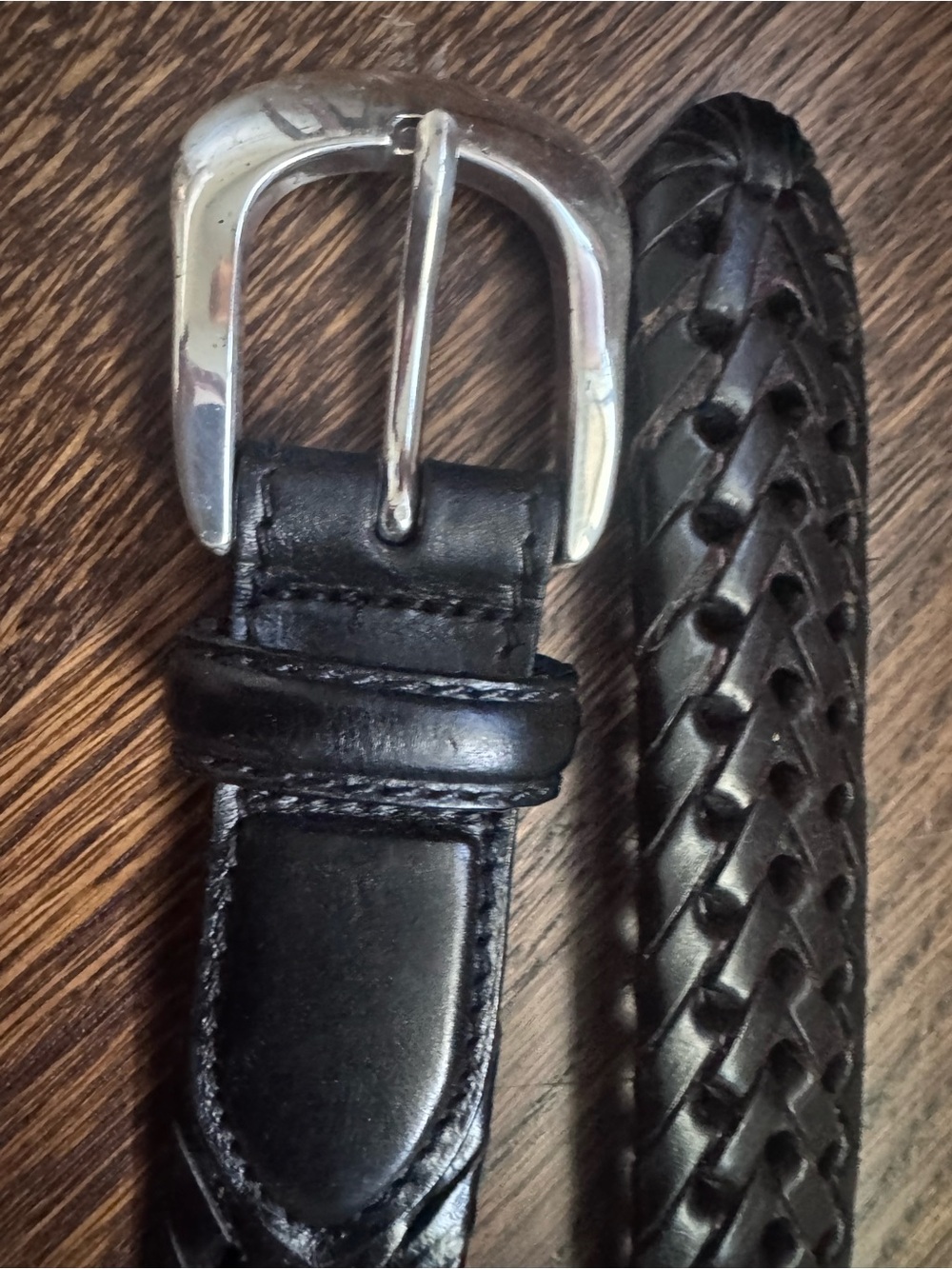 Brighton Black Braided Leather Belt size 34